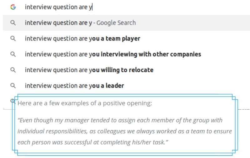 Google search: are you a team player